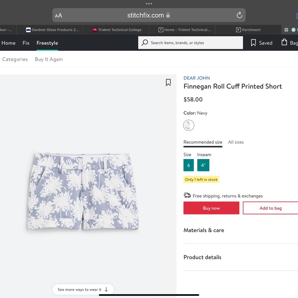 Dear John - Finnegan Roll Cuff printed short